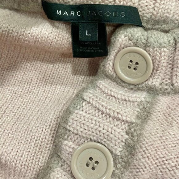 MARC JACOBS 100% WOOL KNITTED SWEATER PINK/ GRAY KIDS SIZE 10-12 - Picture 7 of 12